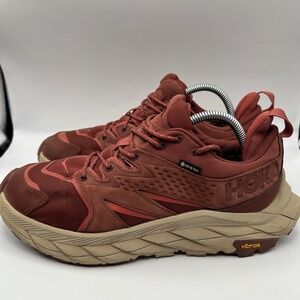 Hoka Anacapa Low GTX Womens Hiking Shoes Cherry Mahogany Red Gore Tex 10.5B lace